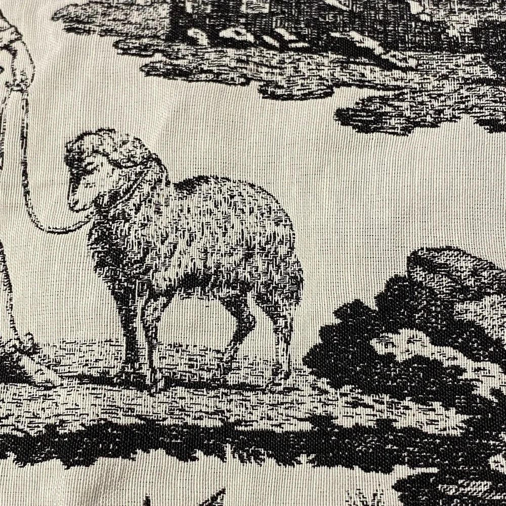 Vintage Fabric Waverly Rustic Life Toile County Scen French 2 Yd x57" Upholstery - Picture 13 of 13